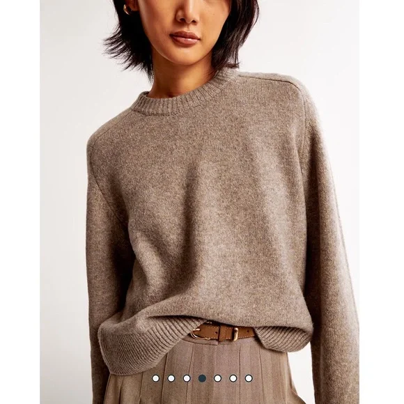 Abercrombie & Fitch Taupe Madeline Crew Sweater - Picture 7 of 14